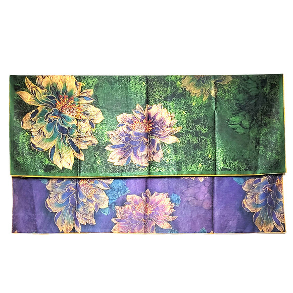 NWT Double Sided Silk Scarf 52"x52" Large Square Shawl Wrap XiangYunSha 3654 - Picture 5 of 10